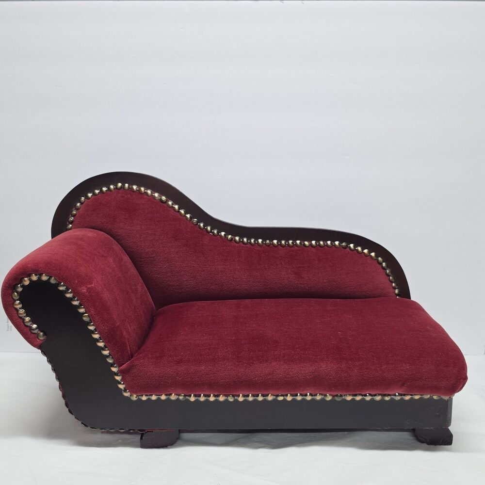 Vintage Antique Salesman Sample Miniature Doll Size Chaise Lounge Fainting Couch